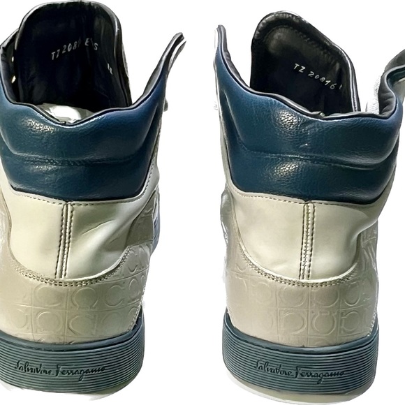 NEW Men’s Ferragamo Noe Leather High Tops. SZ 44 - Picture 5 of 7